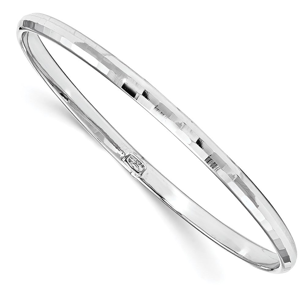 10K White Gold Polished Bangle
