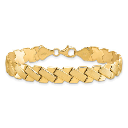 10K Yellow Gold Polished And Brushed Fancy Bracelet