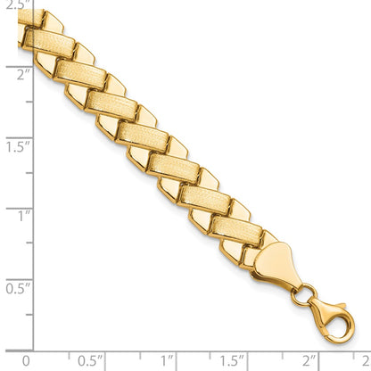 10K Yellow Gold Polished And Brushed Fancy Bracelet