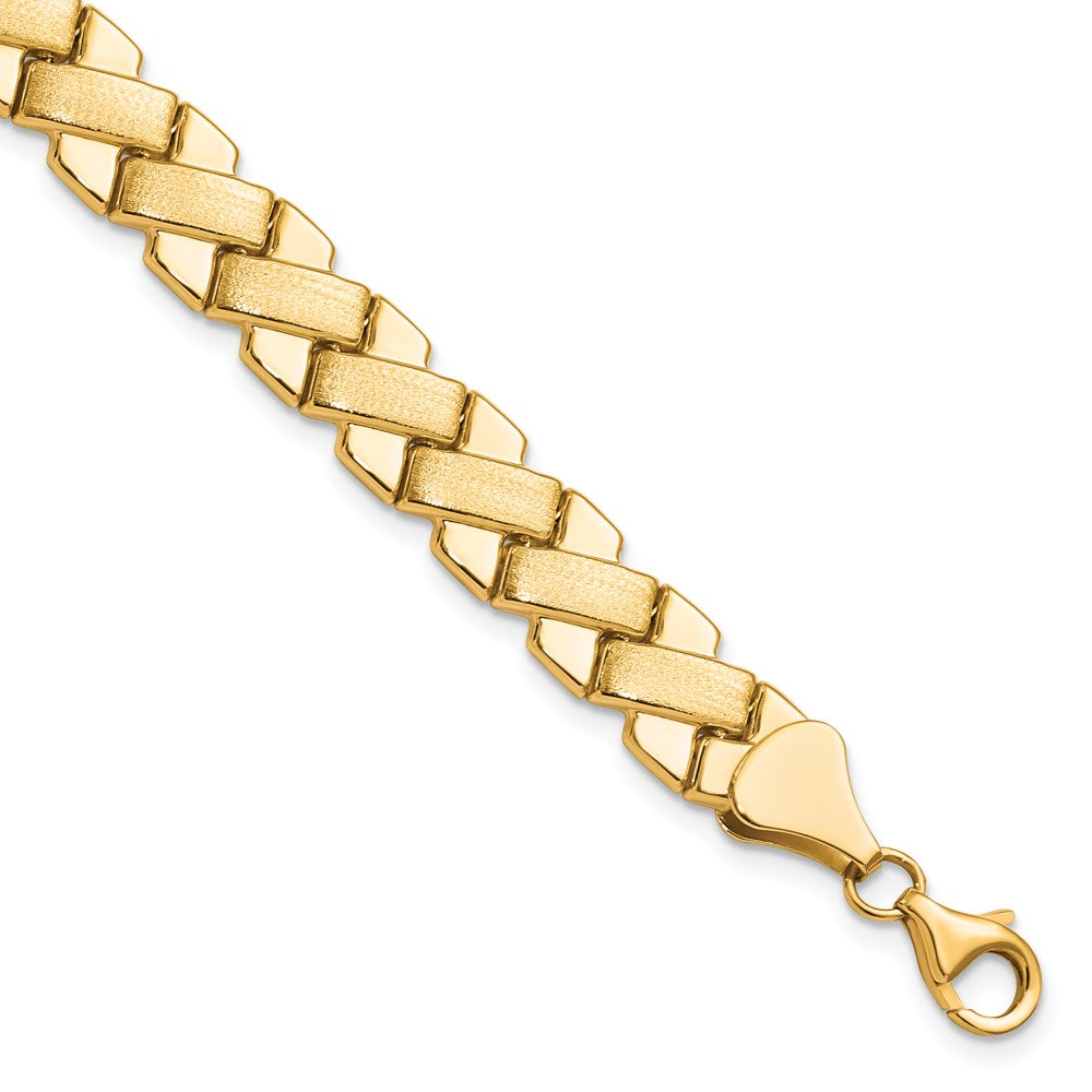 10K Yellow Gold Polished And Brushed Fancy Bracelet