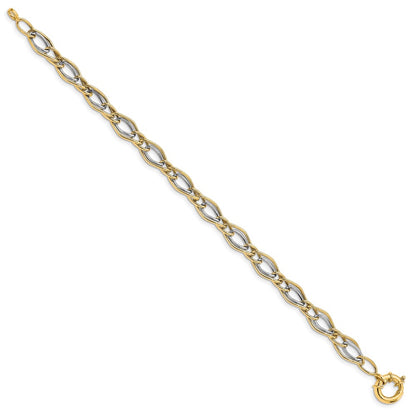 10K Yellow Rhodium Plated Polished Bracelet
