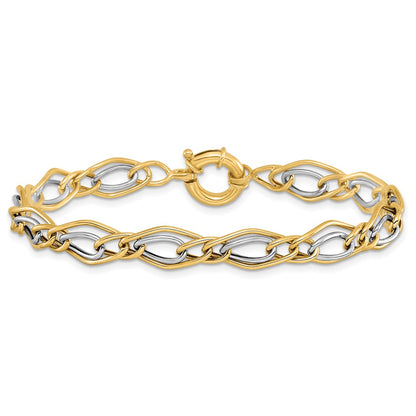 10K Yellow Rhodium Plated Polished Bracelet