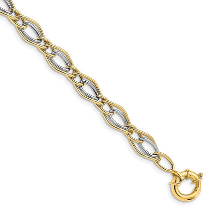 10K Yellow Rhodium Plated Polished Bracelet