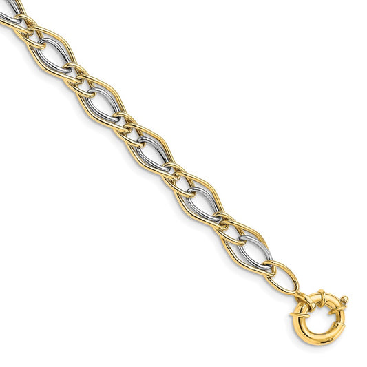 10K Yellow Rhodium Plated Polished Bracelet