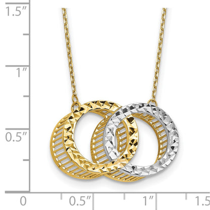 10K Yellow Rhodium Plated Polished D/C Necklace