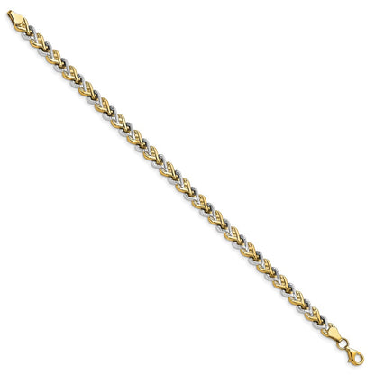 10K Yellow Rhodium Plated Polished D/C Bracelet