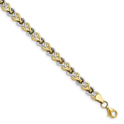 10K Yellow Rhodium Plated Polished D/C Bracelet