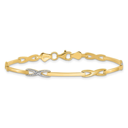 10K Yellow Rhodium Plated Polished Bracelet