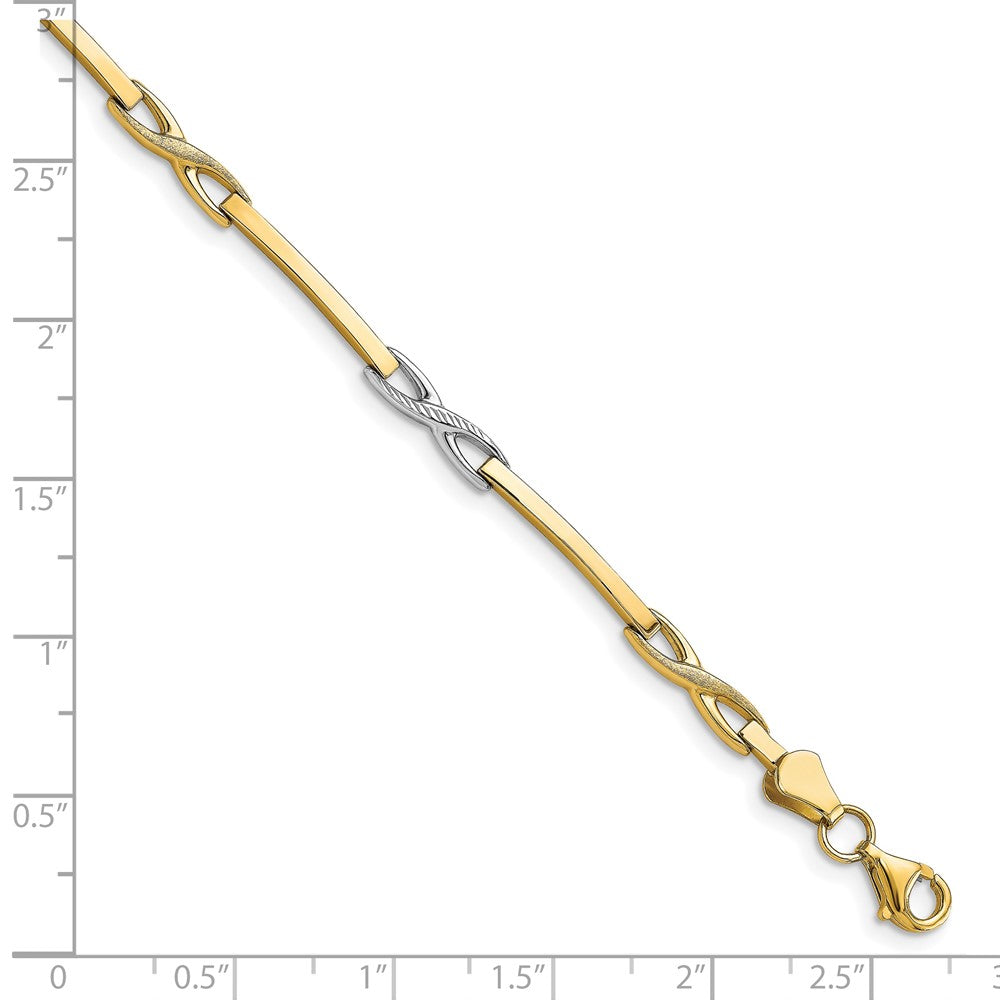 10K Yellow Rhodium Plated Polished Bracelet