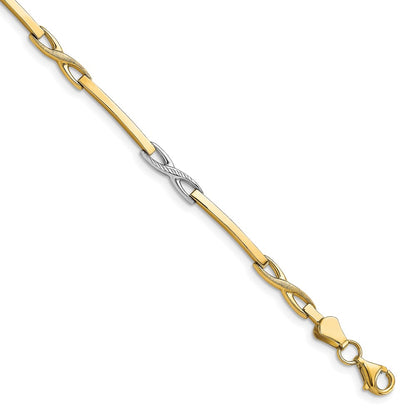 10K Yellow Rhodium Plated Polished Bracelet