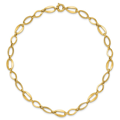 10K Yellow Gold Polished Link Necklace