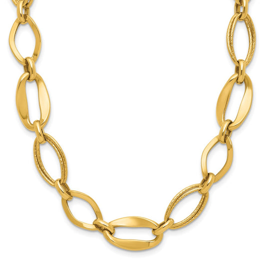 10K Yellow Gold Polished Link Necklace