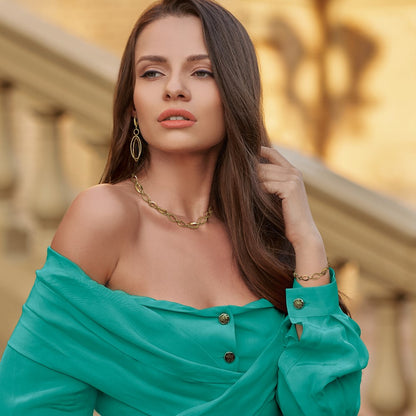 10K Yellow Gold Polished Link Necklace