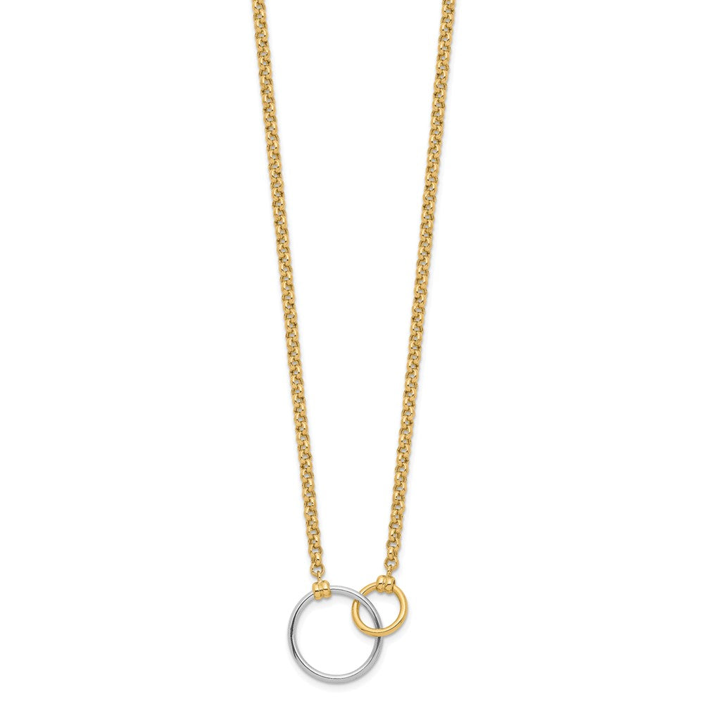 10K Two Tone Polished Link Necklace