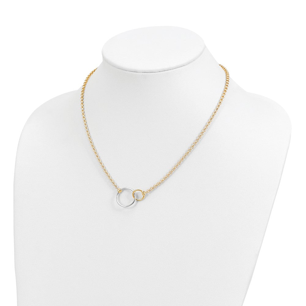 10K Two Tone Polished Link Necklace