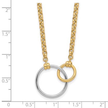 10K Two Tone Polished Link Necklace