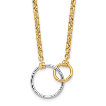 10K Two Tone Polished Link Necklace