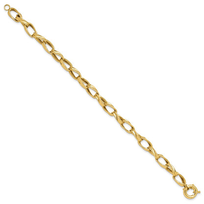 10K Yellow Gold Polished Fancy Link Bracelet