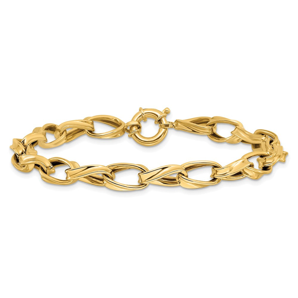 10K Yellow Gold Polished Fancy Link Bracelet