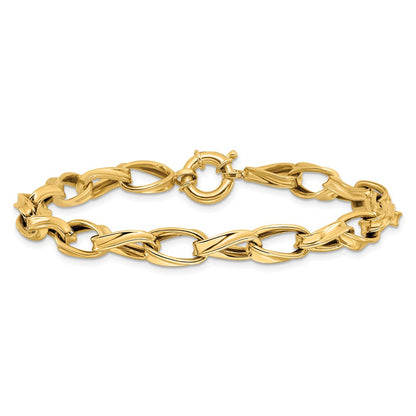 10K Yellow Gold Polished Fancy Link Bracelet
