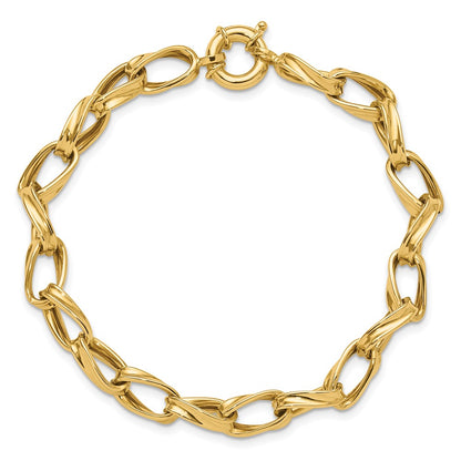 10K Yellow Gold Polished Fancy Link Bracelet