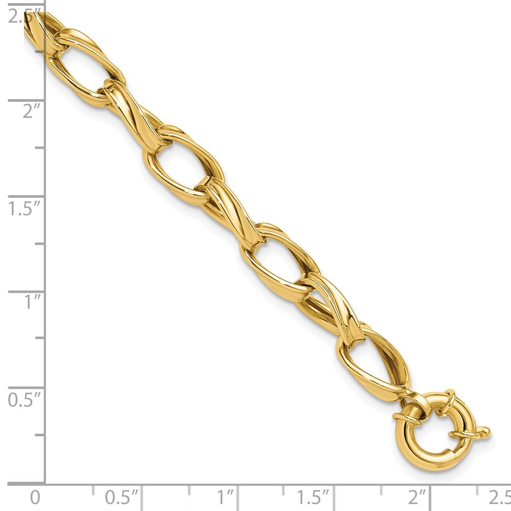 10K Yellow Gold Polished Fancy Link Bracelet