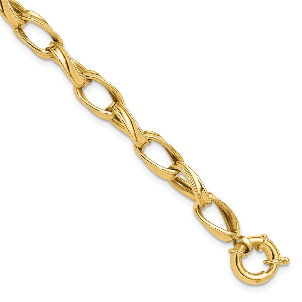10K Yellow Gold Polished Fancy Link Bracelet