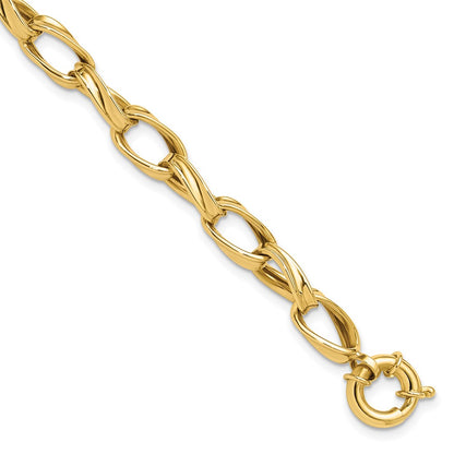 10K Yellow Gold Polished Fancy Link Bracelet