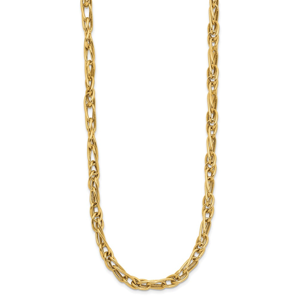 10K Yellow Gold Polished Fancy Link 1In Ext. Necklace
