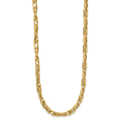 10K Yellow Gold Polished Fancy Link 1In Ext. Necklace