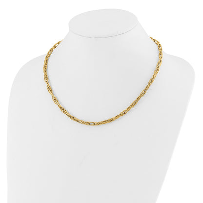 10K Yellow Gold Polished Fancy Link 1In Ext. Necklace