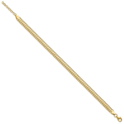 10K Yellow Gold Polished Fancy Link 1In Ext. Bracelet
