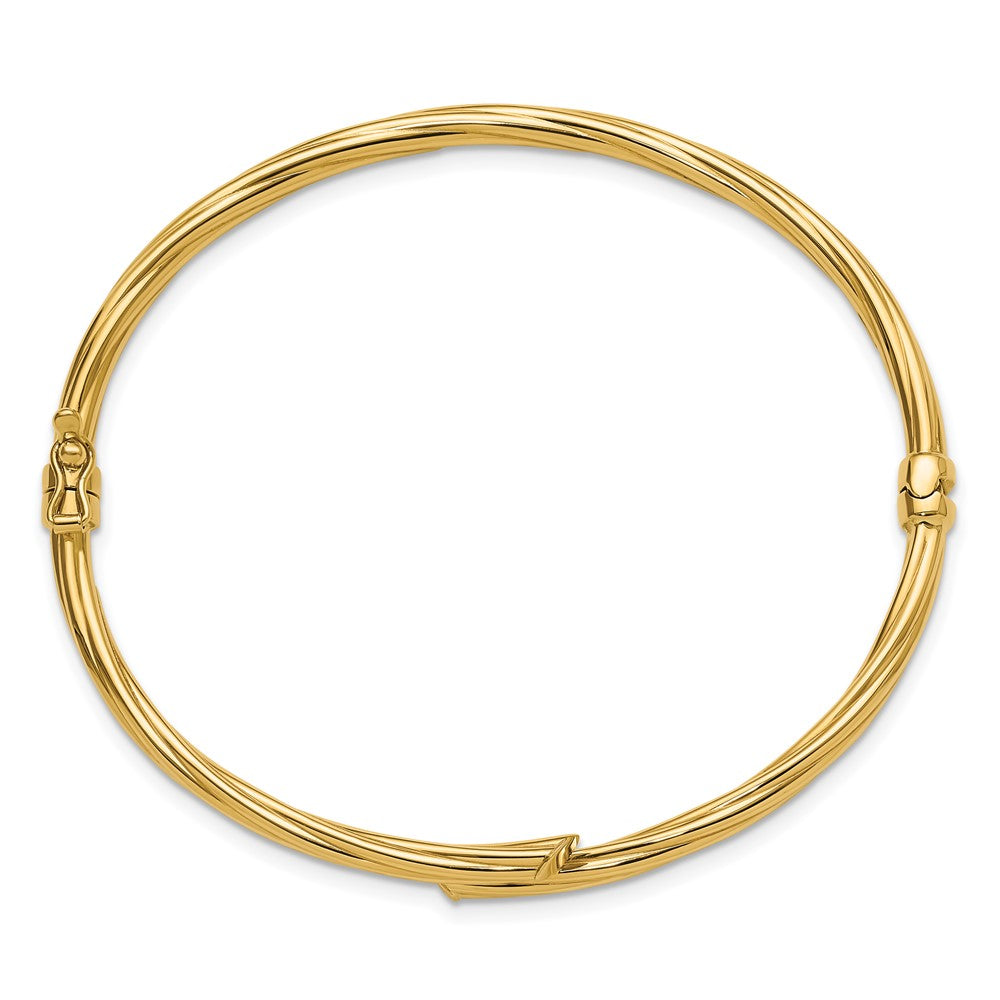 10K Yellow Gold Polished Bypass Hinged Bangle