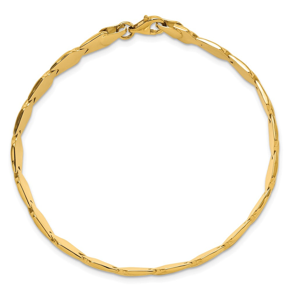 10K Yellow Gold Polished And Satin Fancy Link Bracelet