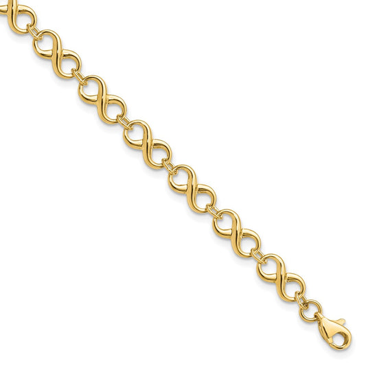 10K Yellow Gold Polished Infinity Bracelet