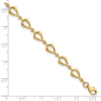 10K Yellow Gold Polished Fancy Link Bracelet