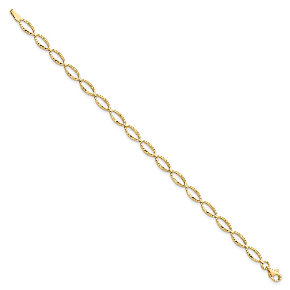 10K Yellow Gold Polished And D/C Bracelet