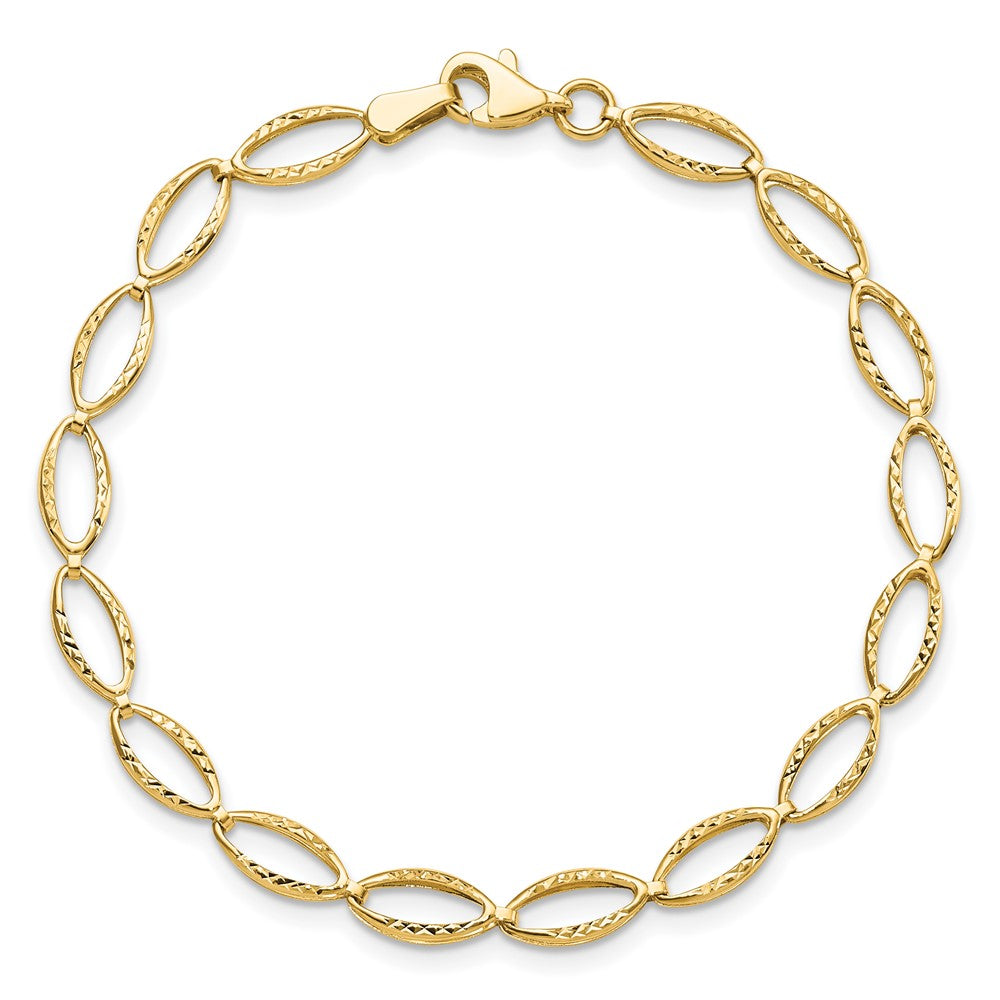10K Yellow Gold Polished And D/C Bracelet