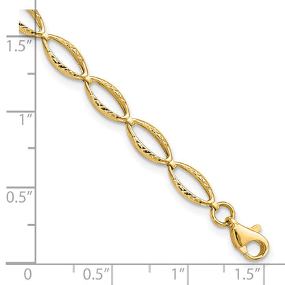 10K Yellow Gold Polished And D/C Bracelet