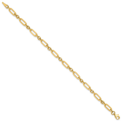 10K Yellow Gold Polished Fancy Link Bracelet