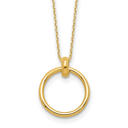 10K Yellow Gold Polished Circle Necklace