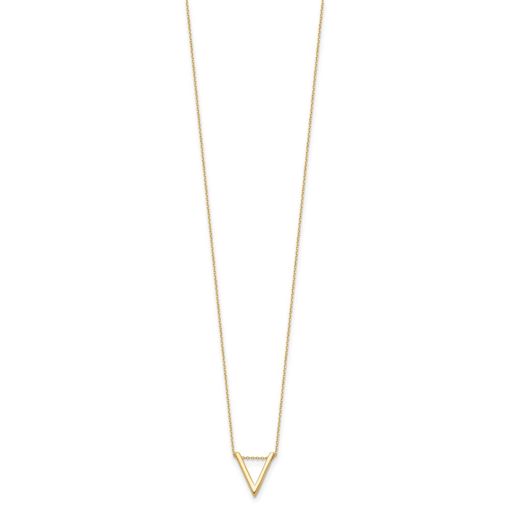 10K Yellow Gold Polished V Necklace
