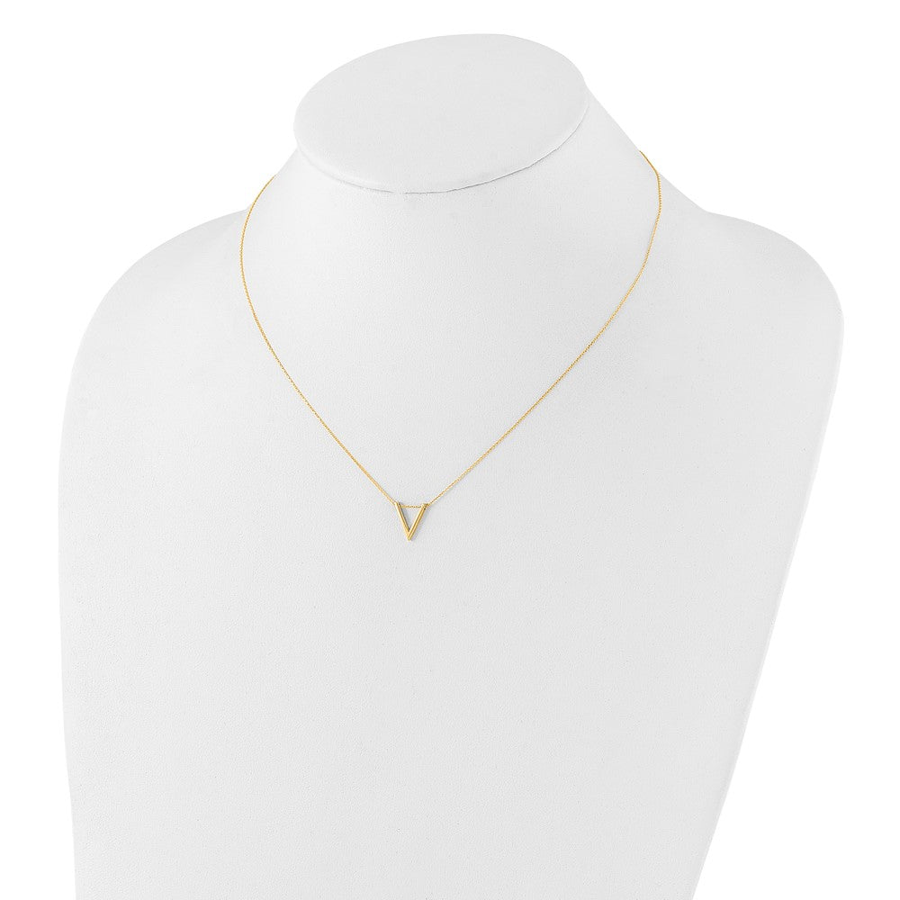 10K Yellow Gold Polished V Necklace