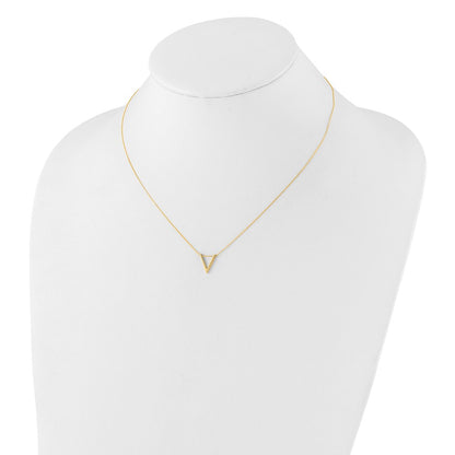 10K Yellow Gold Polished V Necklace