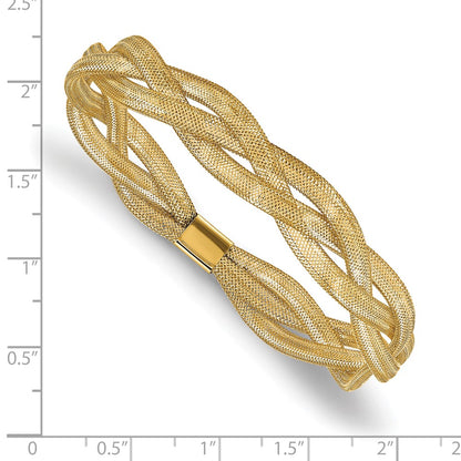 10K Yellow Gold Fancy Stretch Bangle Bracelet