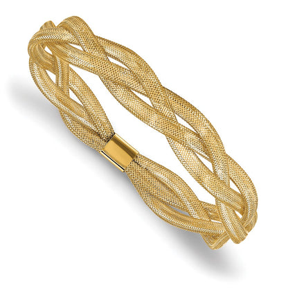 10K Yellow Gold Fancy Stretch Bangle Bracelet