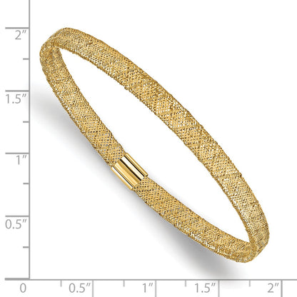 10K Yellow Gold Fancy Stretch Bangle Bracelet