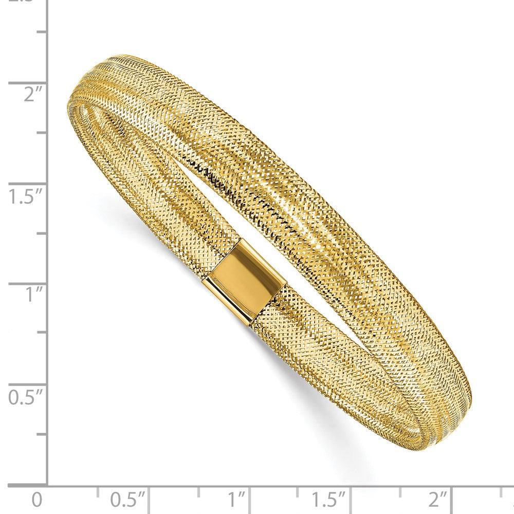 10K Yellow Gold Polished Mesh Stretch Bracelet