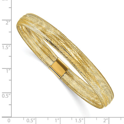 10K Yellow Gold Polished Mesh Stretch Bracelet