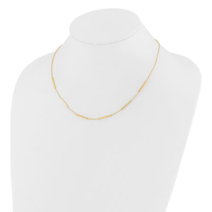 10K Yellow Gold Polished 6 Bar Stations 16In With 1.5In Ext Necklace